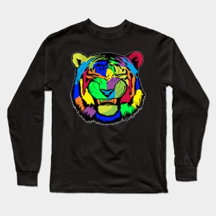 Smiling Psychedelic Tiger Long Sleeve T-Shirt